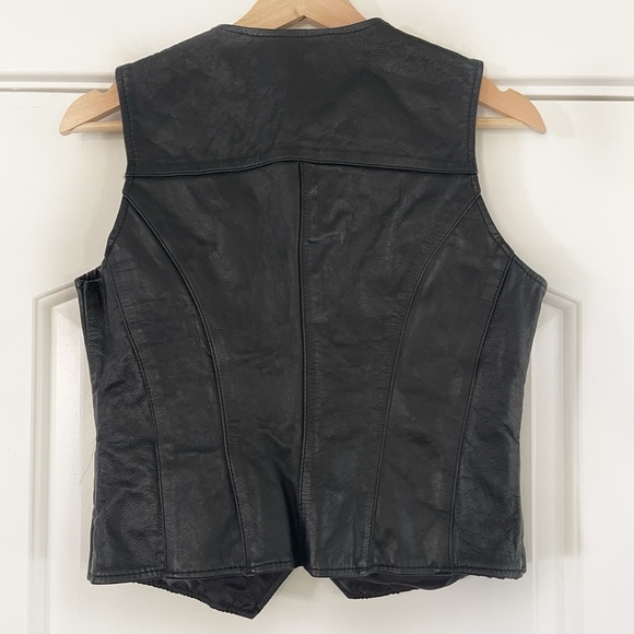 Vintage First Manufacturing Co Leather Biker Vest - M - Picture 4 of 7